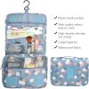 imageMultifunction Portable Waterproof Travel Kit Toiletry Travel Cosmetic Bag Hanging Hook for Men Women Blue FlowersBlue Flowers