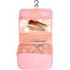 imageMultifunction Portable Waterproof Travel Kit Toiletry Travel Cosmetic Bag Hanging Hook for Men Women Blue FlowersPink