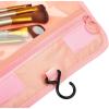 imageMultifunction Portable Waterproof Travel Kit Toiletry Travel Cosmetic Bag Hanging Hook for Men Women Blue FlowersPink