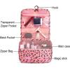 imageMultifunction Portable Waterproof Travel Kit Toiletry Travel Cosmetic Bag Hanging Hook for Men Women Blue FlowersPink Leopards