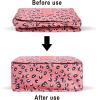 imageMultifunction Portable Waterproof Travel Kit Toiletry Travel Cosmetic Bag Hanging Hook for Men Women Blue FlowersPink Leopards