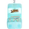 imageMultifunction Portable Waterproof Travel Kit Toiletry Travel Cosmetic Bag Hanging Hook for Men Women Blue FlowersSky Blue