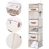 imageVercord 6 Shelf Hanging Closet Organization Foldable Hanging Shelves Clothes Storage with 2 Large Drawer 1 Sock Drawer 6 Mesh Pocket