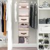 imageVercord 6 Shelf Hanging Closet Organization Foldable Hanging Shelves Clothes Storage with 2 Large Drawer 1 Sock Drawer 6 Mesh Pocket