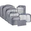 imageVercord 7 Set Travel Packing Organizers Cubes Luggage Suitcase Organizer Bags Clothes Underwear Cube Shoe Pouch Pack Pink LeopardGrey