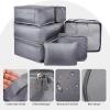 imageVercord 7 Set Travel Packing Organizers Cubes Luggage Suitcase Organizer Bags Clothes Underwear Cube Shoe Pouch Pack Pink LeopardGrey