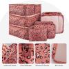 imageVercord 7 Set Travel Packing Organizers Cubes Luggage Suitcase Organizer Bags Clothes Underwear Cube Shoe Pouch Pack Pink LeopardPink Leopard