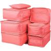 imageVercord 7 Set Travel Packing Organizers Cubes Luggage Suitcase Organizer Bags Clothes Underwear Cube Shoe Pouch Pack Pink LeopardWatermelon Red