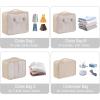 imageVercord 8 Set Travel Packing Pods Luggage Organizers Cubes with Laundry Bags AccessoriesBeige8set
