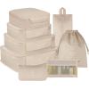 imageVercord 8 Set Travel Packing Pods Luggage Organizers Cubes with Laundry Bags AccessoriesBeige8set