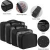 imageVercord 8 Set Travel Packing Pods Luggage Organizers Cubes with Laundry Bags AccessoriesBlack8set