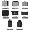 imageVercord 8 Set Travel Packing Pods Luggage Organizers Cubes with Laundry Bags AccessoriesBlack8set