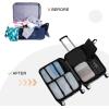 imageVercord 8 Set Travel Packing Pods Luggage Organizers Cubes with Laundry Bags AccessoriesBlack8set