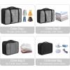 imageVercord 8 Set Travel Packing Pods Luggage Organizers Cubes with Laundry Bags AccessoriesBlack8set