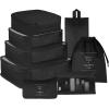 imageVercord 8 Set Travel Packing Pods Luggage Organizers Cubes with Laundry Bags AccessoriesBlack8set