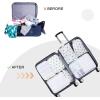 imageVercord 8 Set Travel Packing Pods Luggage Organizers Cubes with Laundry Bags AccessoriesCactus8set