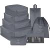 imageVercord 8 Set Travel Packing Pods Luggage Organizers Cubes with Laundry Bags AccessoriesGrey8set