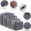 imageVercord 8 Set Travel Packing Pods Luggage Organizers Cubes with Laundry Bags AccessoriesGrey8set
