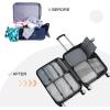 imageVercord 8 Set Travel Packing Pods Luggage Organizers Cubes with Laundry Bags AccessoriesGrey8set
