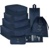 imageVercord 8 Set Travel Packing Pods Luggage Organizers Cubes with Laundry Bags AccessoriesNavyblue8set