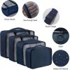imageVercord 8 Set Travel Packing Pods Luggage Organizers Cubes with Laundry Bags AccessoriesNavyblue8set