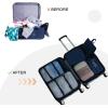 imageVercord 8 Set Travel Packing Pods Luggage Organizers Cubes with Laundry Bags AccessoriesNavyblue8set