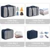 imageVercord 8 Set Travel Packing Pods Luggage Organizers Cubes with Laundry Bags AccessoriesNavyblue8set