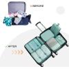 imageVercord 8 Set Travel Packing Pods Luggage Organizers Cubes with Laundry Bags AccessoriesSkyblue8set