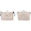 imageVercord Canvas Handbag Organizers Sturdy Purse Insert Organizer Bag in Bag 10 Pockets Beige SmallBeige