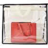 imageVercord Clear PVC Handbag DustFree Cover Moistureproof Purse Storage Bag Organizer with Handle Zipper SpaceSave Holder for Closet Pink XXLBeige