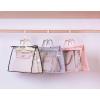 imageVercord Clear PVC Handbag DustFree Cover Moistureproof Purse Storage Bag Organizer with Handle Zipper SpaceSave Holder for Closet Pink XXLGrey