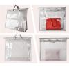imageVercord Clear PVC Handbag DustFree Cover Moistureproof Purse Storage Bag Organizer with Handle Zipper SpaceSave Holder for Closet Pink XXLGrey