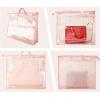 imageVercord Clear PVC Handbag DustFree Cover Moistureproof Purse Storage Bag Organizer with Handle Zipper SpaceSave Holder for Closet Pink XXLPink