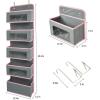 imageVercord Door Hanging Organizer Storage Wall Mount Organization Foldable Hanging Shelves Kids Toy 5 Pocket 4 Clear Window with Metal Hook GreyGrey