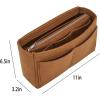 imageVercord Felt Organizer Insert For Purse Handbag Tote Bag In Bag Inside Shaper Divider Neo Beige Slender MediumA Coffee