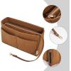 imageVercord Felt Organizer Insert For Purse Handbag Tote Bag In Bag Inside Shaper Divider Neo Beige Slender MediumA Coffee