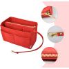 imageVercord Felt Organizer Insert For Purse Handbag Tote Bag In Bag Inside Shaper Divider Neo Beige Slender MediumA Red