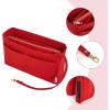 imageVercord Felt Organizer Insert For Purse Handbag Tote Bag In Bag Inside Shaper Divider Neo Beige Slender MediumA Red