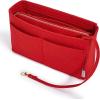 imageVercord Felt Organizer Insert For Purse Handbag Tote Bag In Bag Inside Shaper Divider Neo Beige Slender MediumA Red