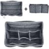 imageVercord Felt Purse Organizer Handbag Insert Liner Shaper Bag in Bags for Speedy Neverfull Tote Navy SmallGrey