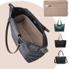 imageVercord Felt Zipper Handbag Tote Purse Duffel Backpack Organizer Insert Beige LargeBeige