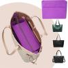 imageVercord Felt Zipper Handbag Tote Purse Duffel Backpack Organizer Insert Beige LargePurple