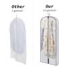 imageVercord Hanging Garment Bags Set of 3 Closet Clothes Storage Clear Dustproof Cover Suit Shirt Sweater Dress Coat with Zipper Light Blue236x39x396236x39x492236x39x59IN