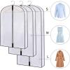 imageVercord Hanging Garment Bags Set of 3 Closet Clothes Storage Clear Dustproof Cover Suit Shirt Sweater Dress Coat with Zipper Light Blue236x39x396236x39x492236x39x59IN