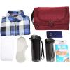 imageVercord Mens Toiletry Bag Wash Travel Small Shaving Dop Kit Shower Bathroom Ditty Hygiene Bag BlackFrosted Burgundy
