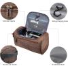 imageVercord Mens Toiletry Bag Wash Travel Small Shaving Dop Kit Shower Bathroom Ditty Hygiene Bag BlackFrosted Coffee