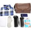 imageVercord Mens Toiletry Bag Wash Travel Small Shaving Dop Kit Shower Bathroom Ditty Hygiene Bag BlackFrosted Coffee