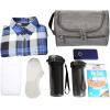 imageVercord Mens Toiletry Bag Wash Travel Small Shaving Dop Kit Shower Bathroom Ditty Hygiene Bag BlackFrosted Grey