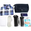 imageVercord Mens Toiletry Bag Wash Travel Small Shaving Dop Kit Shower Bathroom Ditty Hygiene Bag BlackNavy Blue