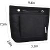 imageVercord Mini Slim Small Felt Purse Organizer Insert Inside Handbag Tote Pocketbook for Women BlackAMiniBlack